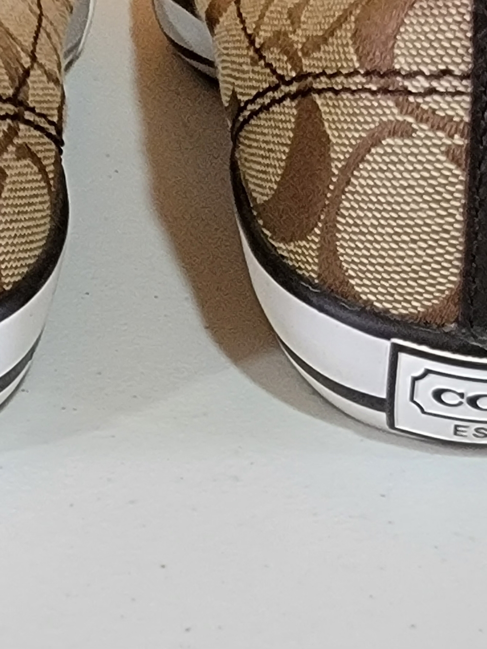 Coach Women's Signature Canvas Slip-On Sneakers in Tan and Brown - Picture 3 of 5